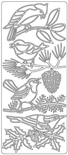 Vogels op Tak - Peel-Off Stickervel - Zwart