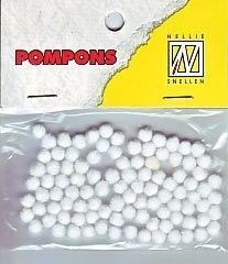 Mini Pom Poms - 3mm - Blanc - 100pcs