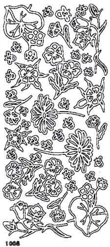 Flowers - Peel-Off Sticker Sheet - Silver