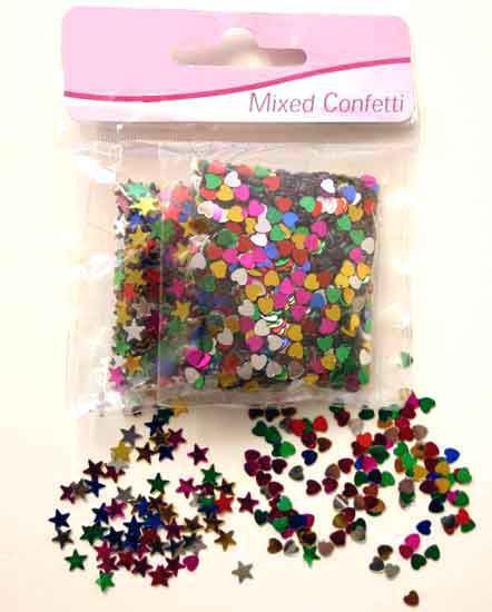 Sterretjes en hartjes Confetti - Assorti kleuren 