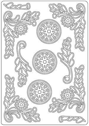 Blumen  - Ornamant A5 Sticker Bogen - Silber
