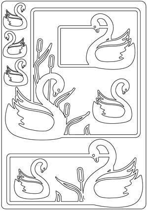 Swan - Ornament A5 Sticker Sheet - Gold