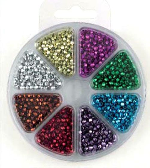 Bead Kit - plastic facetted beads - 3mm - 8 colours 