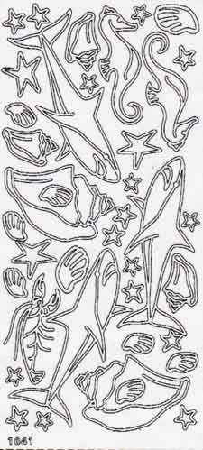 Sea Animals - Peel-Off Sticker Sheet - Silver