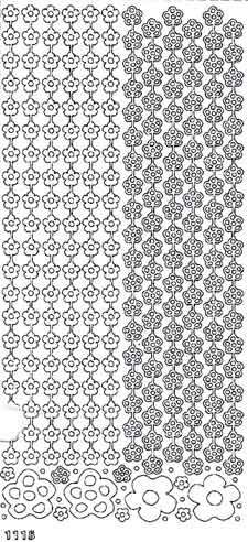 Lines Flowers - Peel-Off Sticker Sheet - Gold