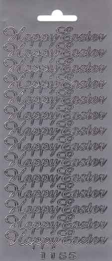 Happy Easter - Peel-Off Stickers - Silber