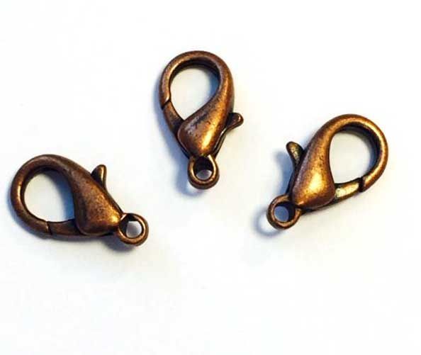 Lobster Clasps - 15mm - Antique-Copper