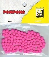 Mini Pom Poms - 3mm - Rose  - 100pcs