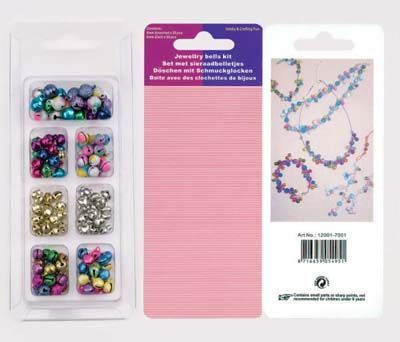 Jewelry bells, 6mm & 8mm, assorted colours