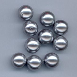 Perles en verre Rond - 8mm - Gris clair