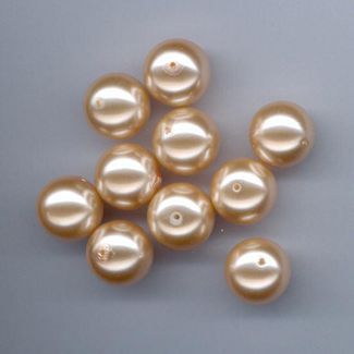 Gläserne Perlen Rund - 8mm - Hellgold