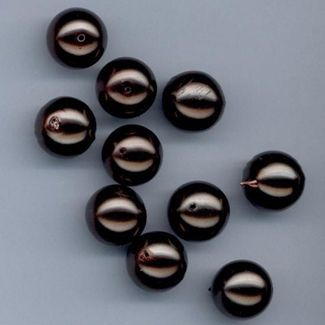 Perles en verre Rond - 10mm - Café