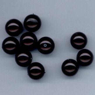 Glass Pearls Round - 10mm - Black