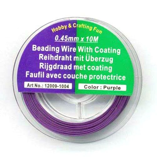 Beading Wire With Coating - Purple - 0,45mm x 10M