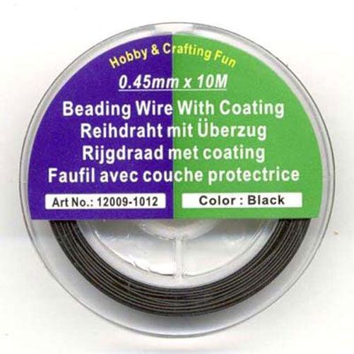 Beading Wire With Coating - Black - 0,45mm x 10M
