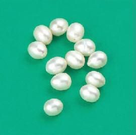 Perles d`eau douce - 6-7mm - Crème
