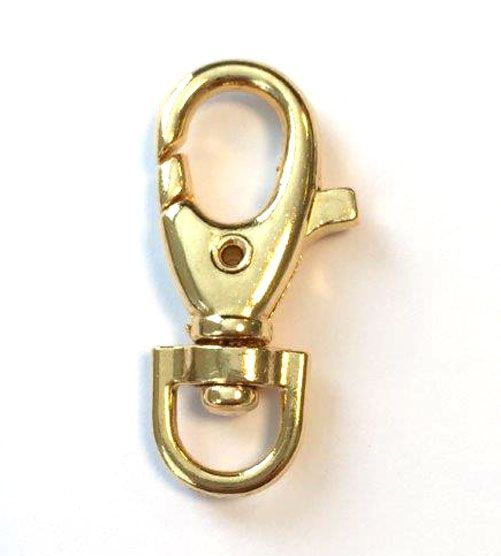 Lobster Clasp with rotatable eye - 35mm - Gold