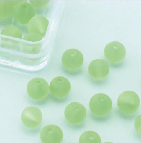 Perle en verre rond - 6mm - Vert mat