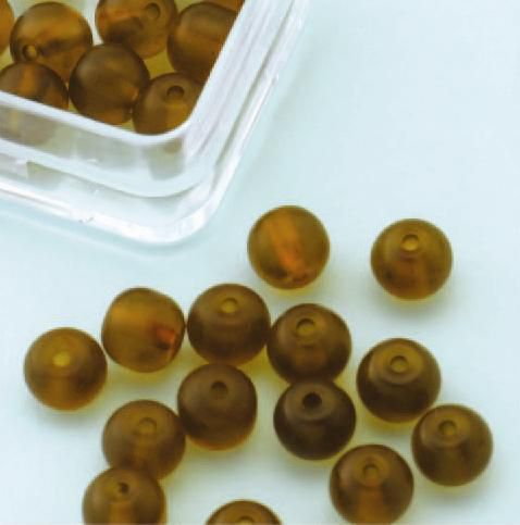 Perle en verre rond - 6mm - Brun mat