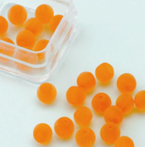 Perle en verre rond - 6mm - Orange mat