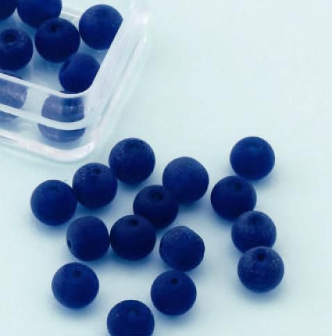 Perle en verre rond - 6mm - Violet mat