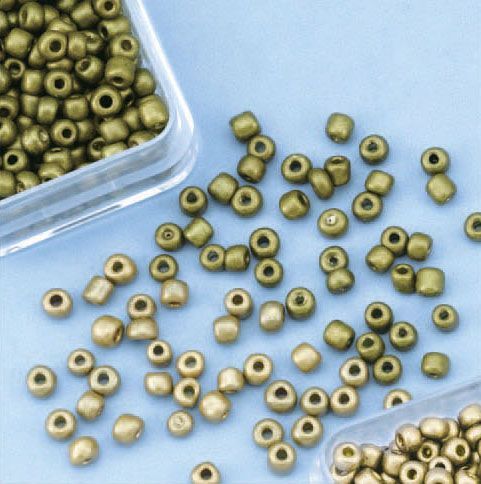 Perles de Rocailles metallic  - 8/0 - Vert Mousse clair, Vert Mousse foncé