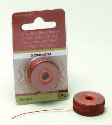 Silky Beading Thread - Red - 0,2mm x 37M
