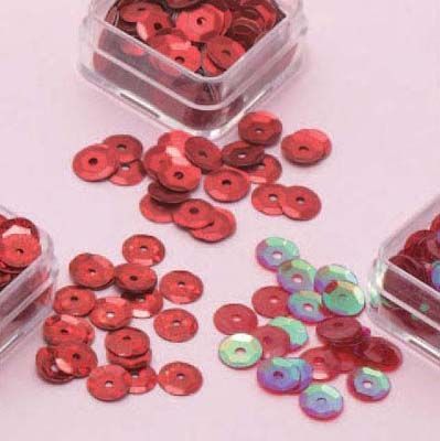 Sequins Trio - Red - Ø6mm - 4grams x 3 boxes