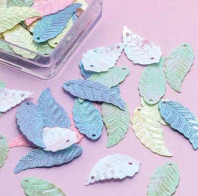 Sequins Leafs - Assorted Colors and sizes - 8-10g
