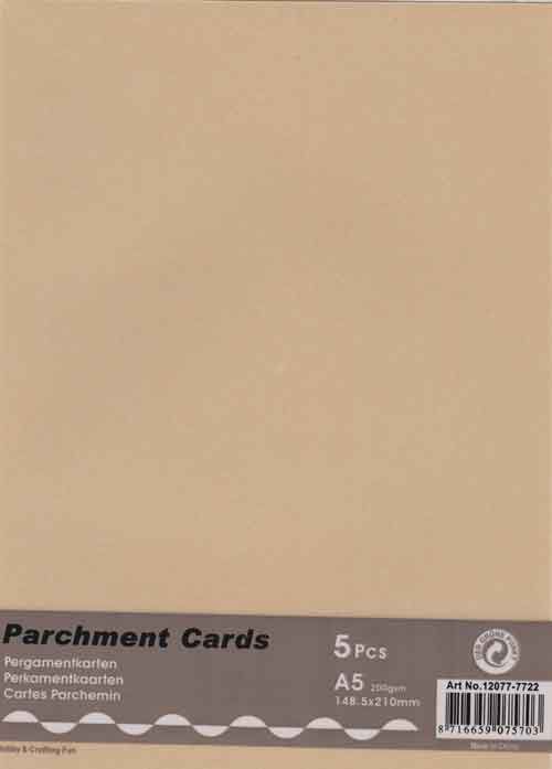 A5 Parchment Cardboard Package - Gold
