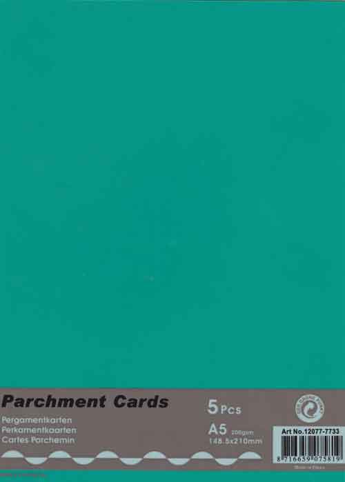 A5 Parchment Cardboard Paquet - Green