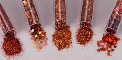 Glitter Sunset Set - 5 assorted colors and sizes - 5 x 1.8 grs per bottle