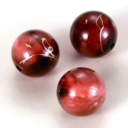 Rond - Bijoux Perles de peinture à l'huile - Brun