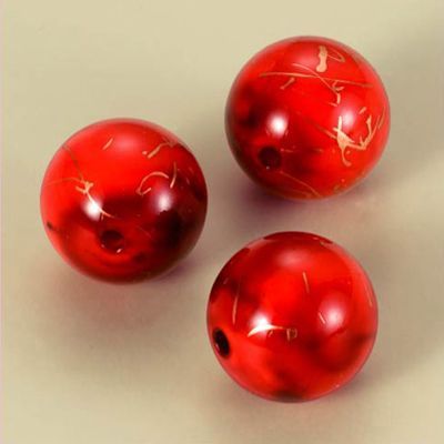 Round - Oil Paint Jewelry Beads - Red