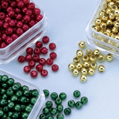 Round Pearls Trio - Red-Green-Gold