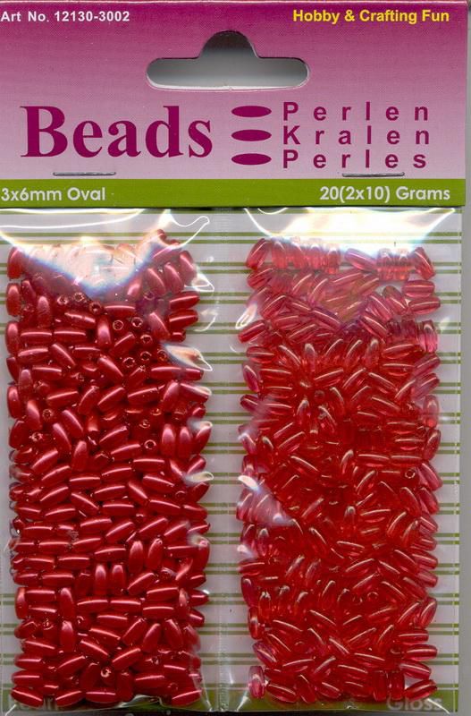 Oval Beads Pearl & Gloss Duo - Red