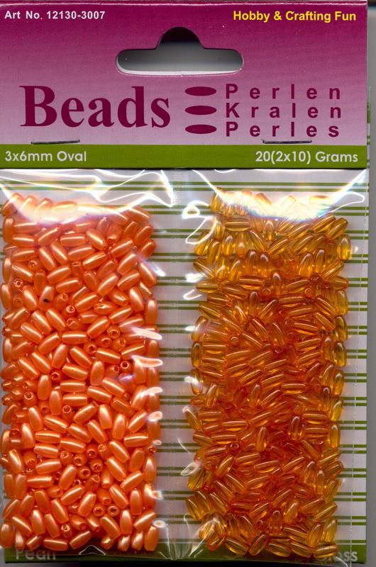 Oval Beads Pearl & Gloss Duo - Orange