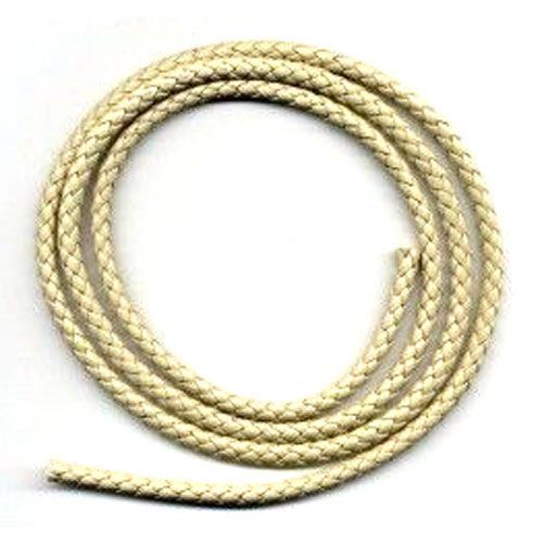 Woven Leather-like Cord - Cream - 5mm x 1M