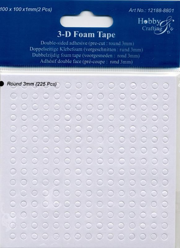 2 Sheets Double-sided adhesive 4mm  Rounds - 1 mm thick