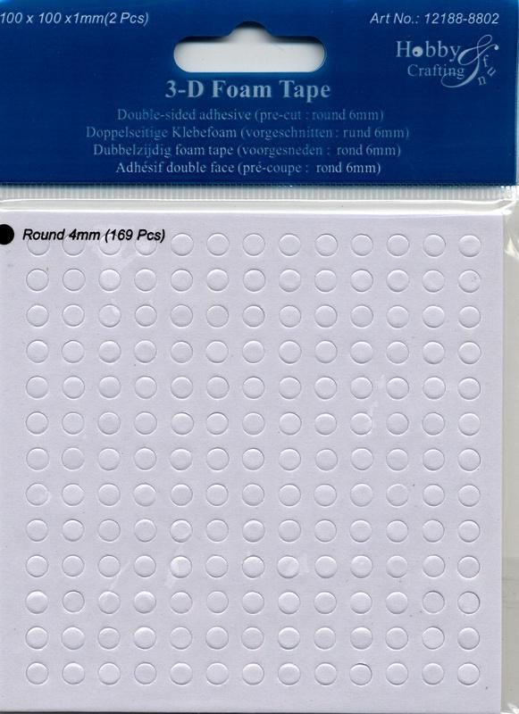 2 Sheets Double-sided adhesive 4mm Rounds