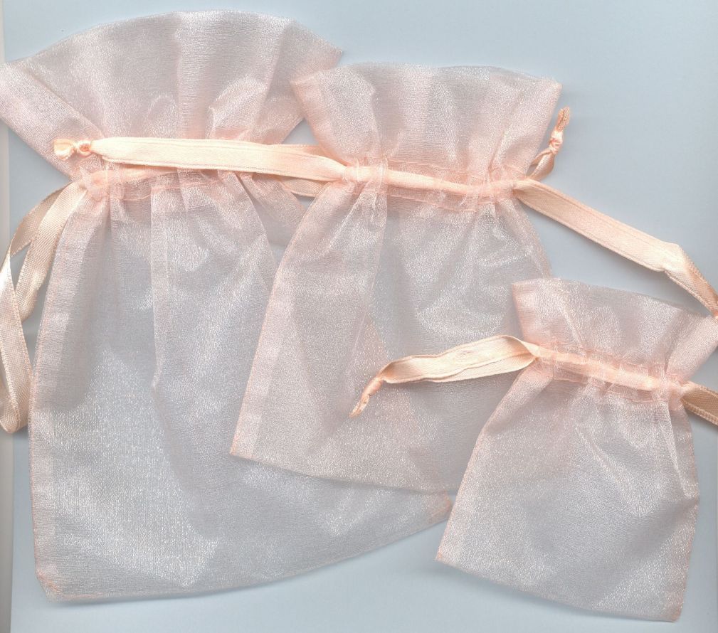 Organza Bags Set - 3 sizes - Baby Pink