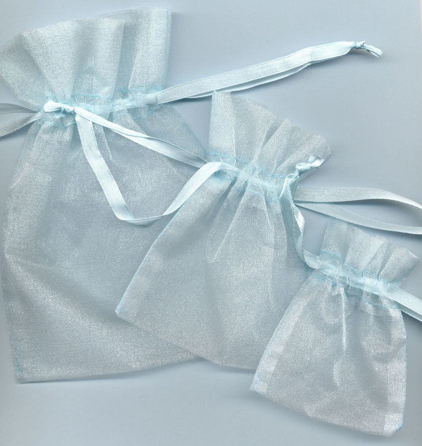 Organza Bags Set - 3 Tailles - Baby Blue