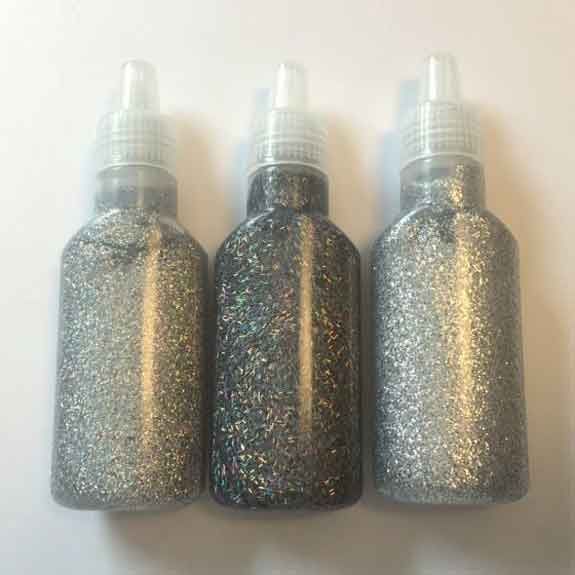 Glitter Glue - Assorti Set - Zilver