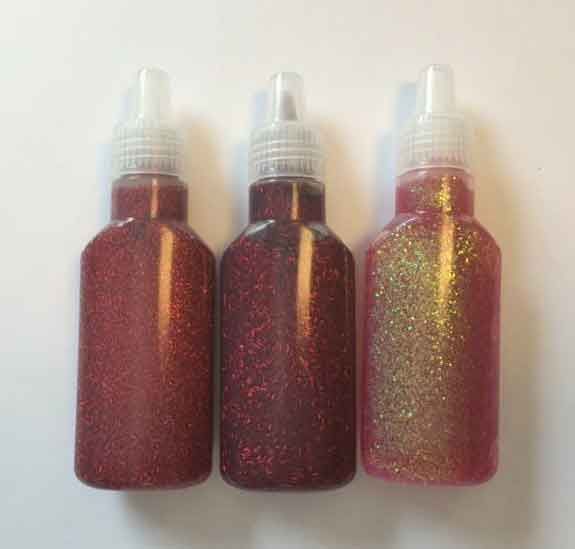 Glitter Glue - Assorti Set - 3x Rot