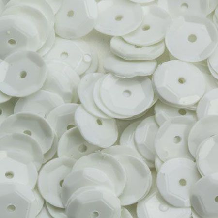 Sequins - White - Ø6mm - 12g - approx. 1200pcse