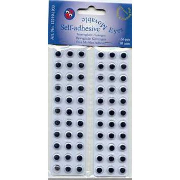 Self-Adhesive Movable Eyes - Round - 10mm