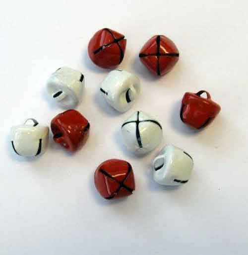 Christmas Bells - White and Red - 12mm