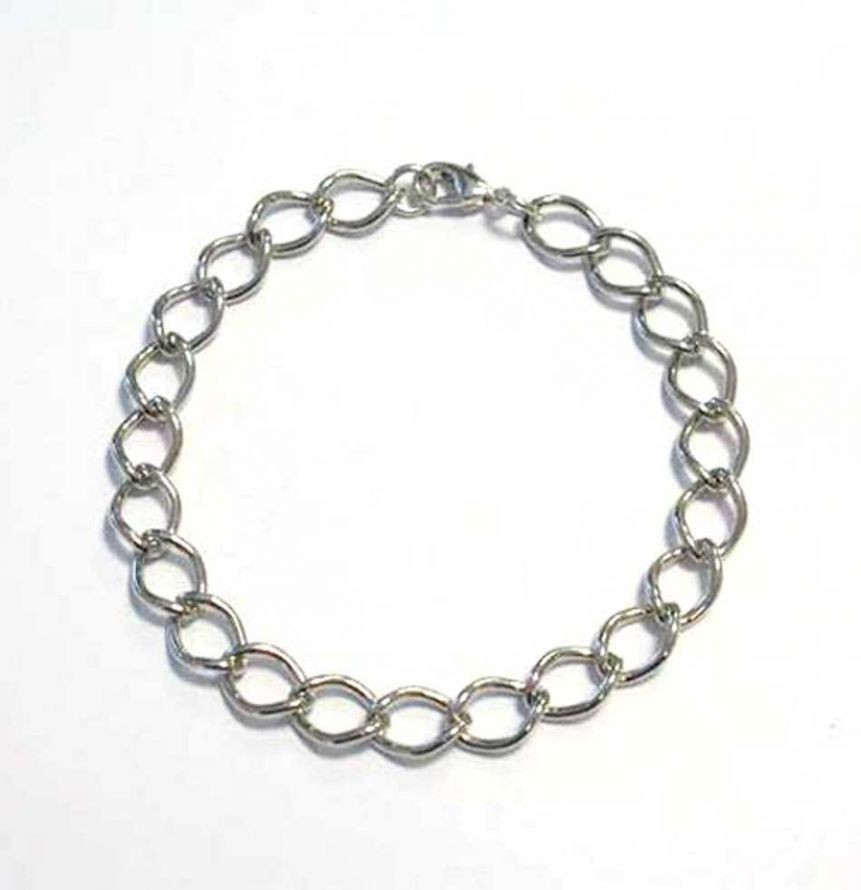 Bracelet with Clasp - 18cm - Silver