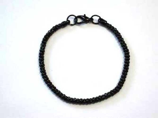Bracelet with Clasp - 4mm x 18cm - Black