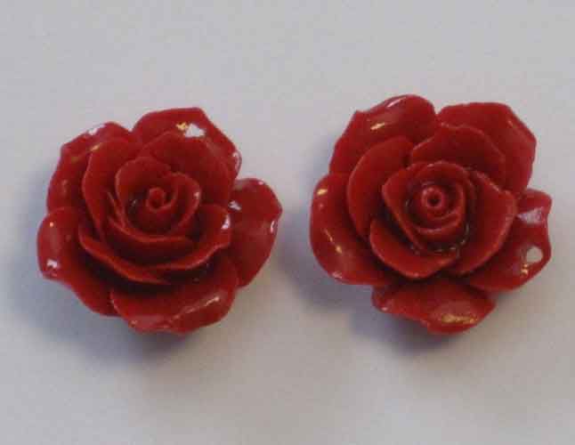 Rose Jewelry Pendant - Red - 25mm